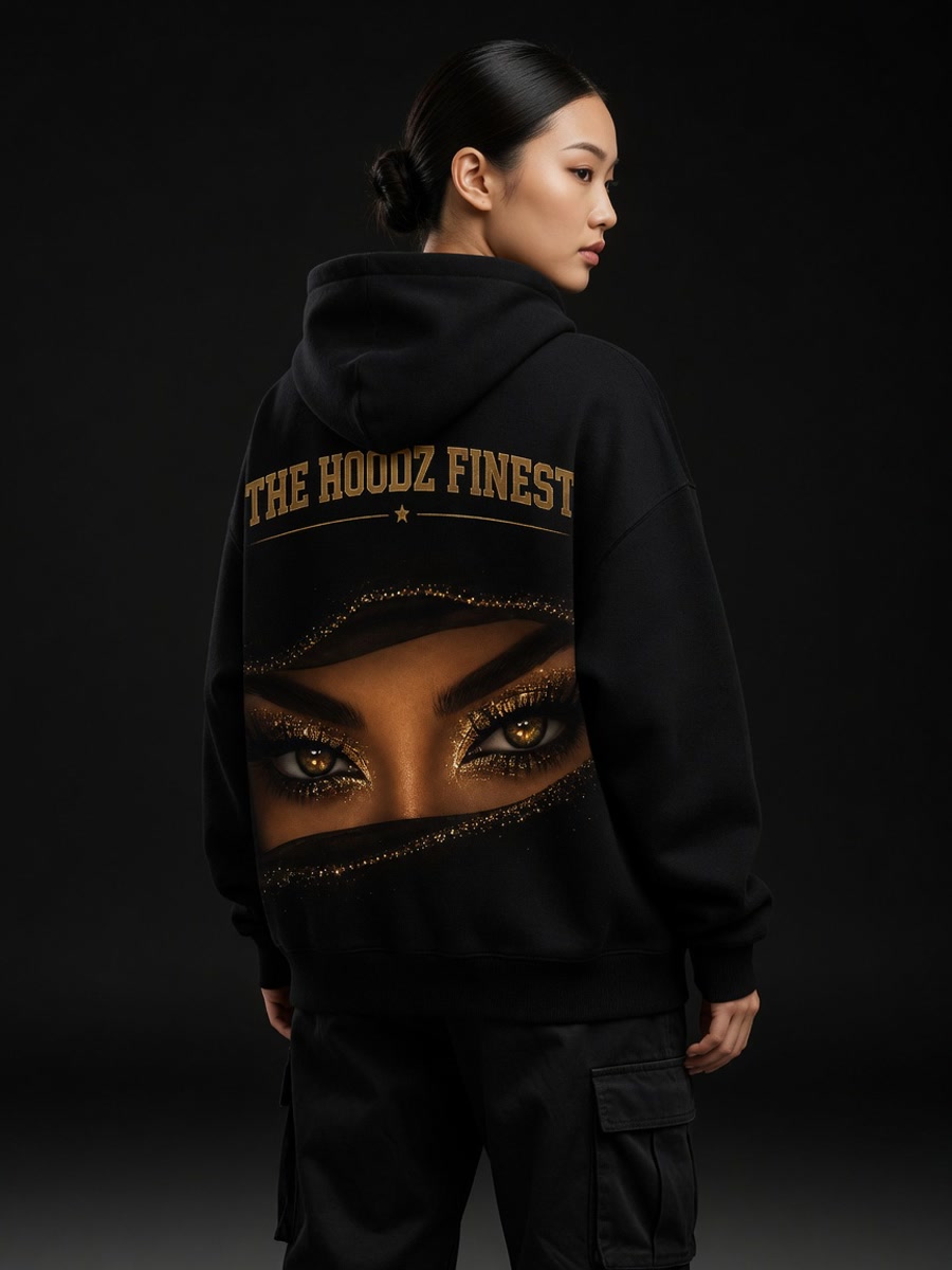 Model wearing Gaze Hoodie